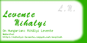 levente mihalyi business card